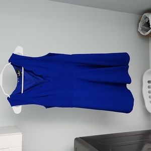 LuLus Royal Blue Scalloped Neck Line Dress